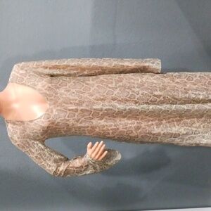 Show Me Your MuMu Santos Cover Up Snake Print Long Sleeve Dress Size S